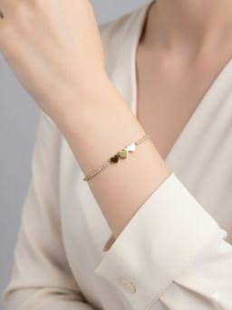 RACHIVA - 18K Gold Plated Triple Heart Tennis Bracelet For Women