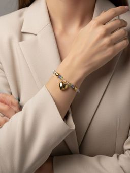 RACHIVA - 18K Gold Plated Multicolor Bead Heart Bracelet For Women