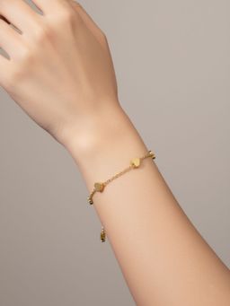 RACHIVA - 18K Gold Plated Mini Heart Chain Bracelet For Women