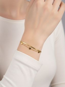 RACHIVA - 18K Gold Plated Double Layer Heart Bracelet For Women