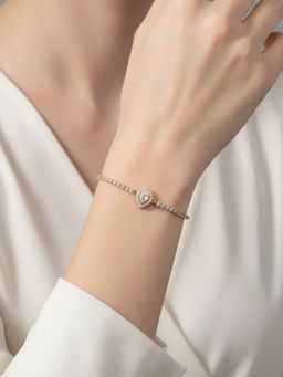 RACHIVA - 18K Gold Plated Teardrop CZ Tennis Bracelet For Women