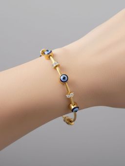 RACHIVA - 18K Gold Plated Evil Eye Cable Bracelet For Women
