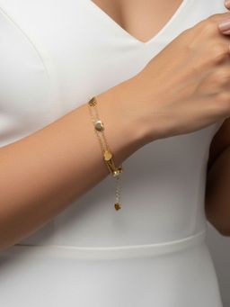 RACHIVA - 18K Gold Plated Multi Heart Chain Bracelet For Women
