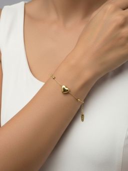 RACHIVA - 18K Gold Plated Mini Heart Center Bracelet For Women