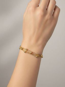 RACHIVA - 18K Gold Plated Triple Layer Bead Bracelet For Women