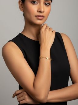 RACHIVA - 18K Gold Plated Butterfly Charm Layered Bracelet For Women