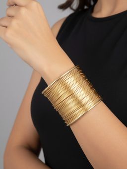 RACHIVA - 18K Gold Plated Multi Wire Open Cuff For Women