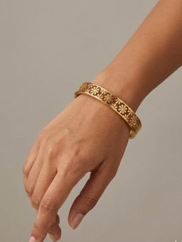 RACHIVA - 18K Gold Plated Daisy Flower Cutwork Kada