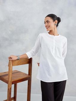 Fabindia - White Cotton Short Kurti