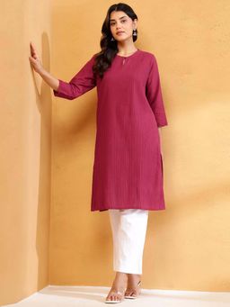 Fabindia - Maroon Cotton Kurta