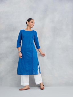 Fabindia - Blue Cotton Long Kurta
