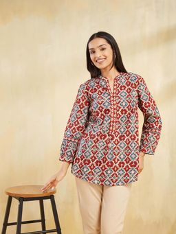 Fabindia - Blue Cotton Kalamkari Kurti