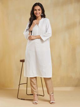 Fabindia - White Cotton Chikankari Kurta