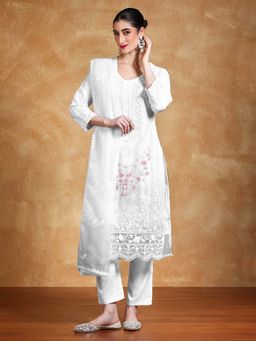 Varanga - Floral Heavy Embroidered Kurta with Pant and Dupatta (Set of 3)