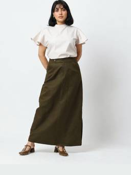 LOMA - Olive Side Slit Skirt