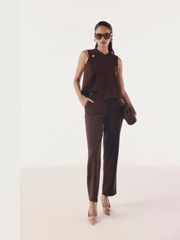 Néant - Brown Relaxed Overlap Tailored Co-ords Set