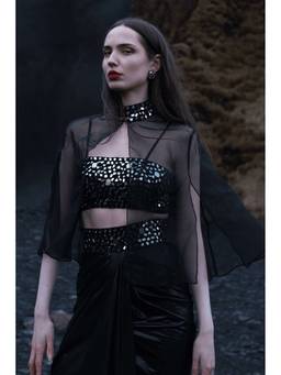 dash and dot - Black Mirror Embroidered Bandeau Bralette Top