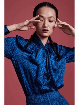 dash and dot - Electric Blue Top