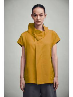 dash and dot - Mustard Off Center Shirt