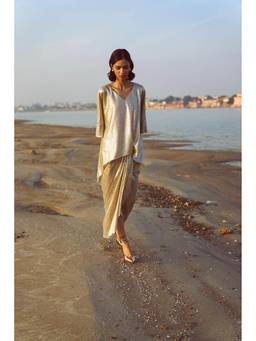 dash and dot - Gold Shimmer Wrap Skirt