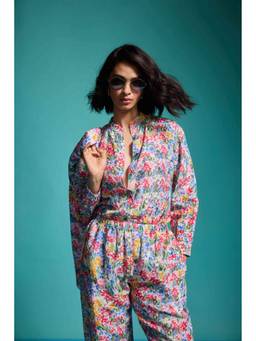 dash and dot - Multi-color Floral Printed Linen Shirt