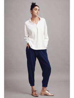 dash and dot - Off White Cutwork Top