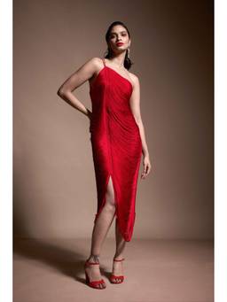 dash and dot - Red Fringe A-Line Dress