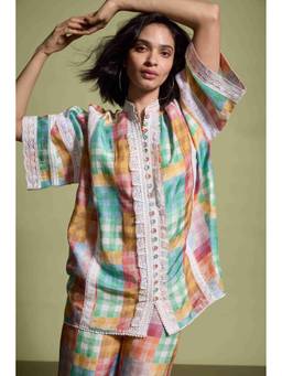 dash and dot - Multi-color Cutwork Lace Shirt