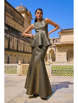 dash and dot - Grey Metallic Mermaid Skirt
