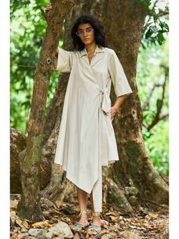 dash and dot - High/Low Grey Shirt Dress
