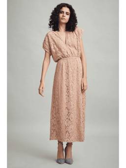 dash and dot - Nude Lace Midi Dress