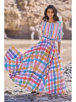 dash and dot - Multi-Color Checked Skirt