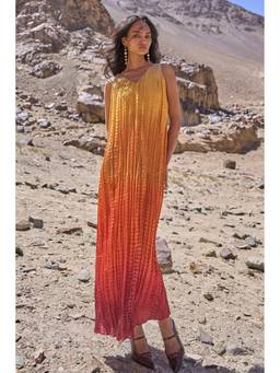 dash and dot - Yellow Sunset Ombre Maxi Dress