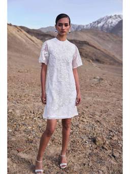 dash and dot - Ivory Sequin And Bead Embroidered Mini Dress