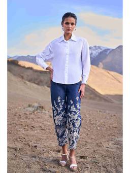 dash and dot - White Back Knot Shirt