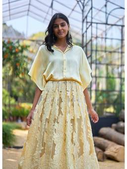 dash and dot - Yellow Yellow Satin Shirt