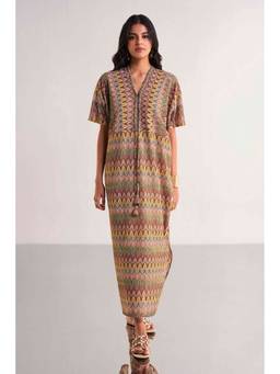 dash and dot - Multi-color Crochet Knit Midi Dress