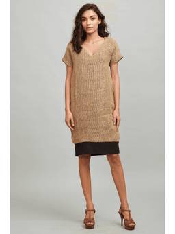 dash and dot - Beige Potato Sack Mini Dress