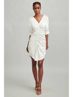 dash and dot - Ivory Ruched Front Empire Dress