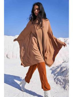 dash and dot - Brown Cape Top