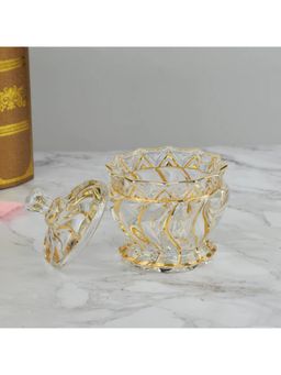 Momentz - Swirl Design Candy Bowl with Lid Golden Lining