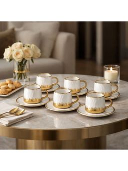 Momentz - White Radiance Tea Set with Saucer (Pack Of 12)
