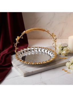 Momentz - Flower Design Round Basket with Movable Handle