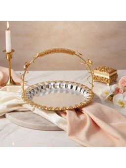 Momentz - Flower Design Round Basket Dual Tone