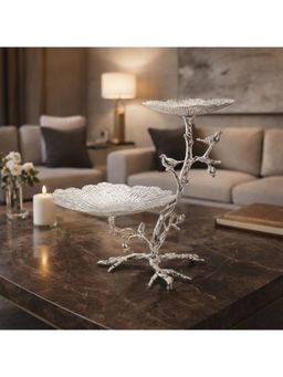 Momentz - Silver Twin Server Tray On Tree with Birds