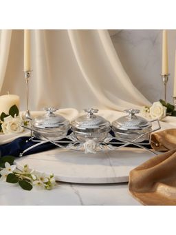 Momentz - White 3 Serving Bowls with Lid