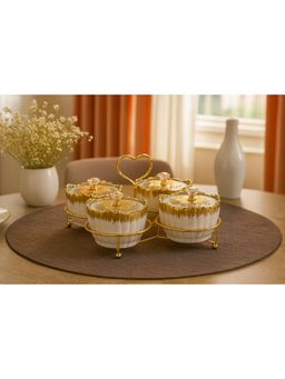 Momentz - White Eight Quad Bowl with Stand (Pack Of 4)