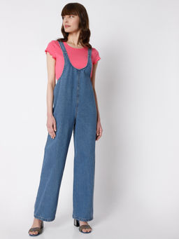 VERO MODA - Women Solid Blue Dungaree