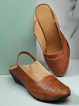 VYSTIQ - Women Tan Stylish Wedges Heels