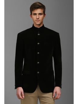 Louis Philippe - Men Black Regular Fit Solid Formal Blazer